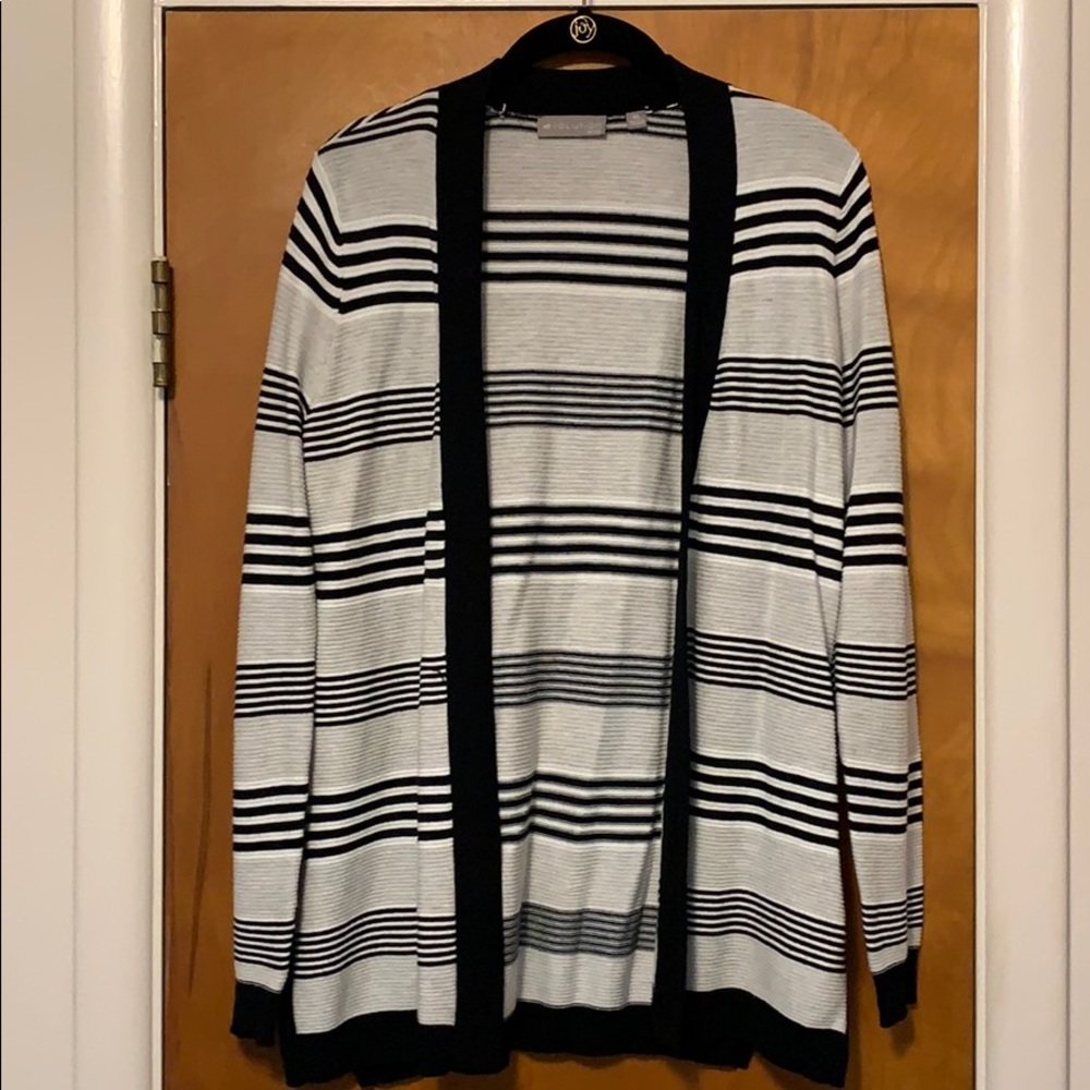 Ribbed open cardigan